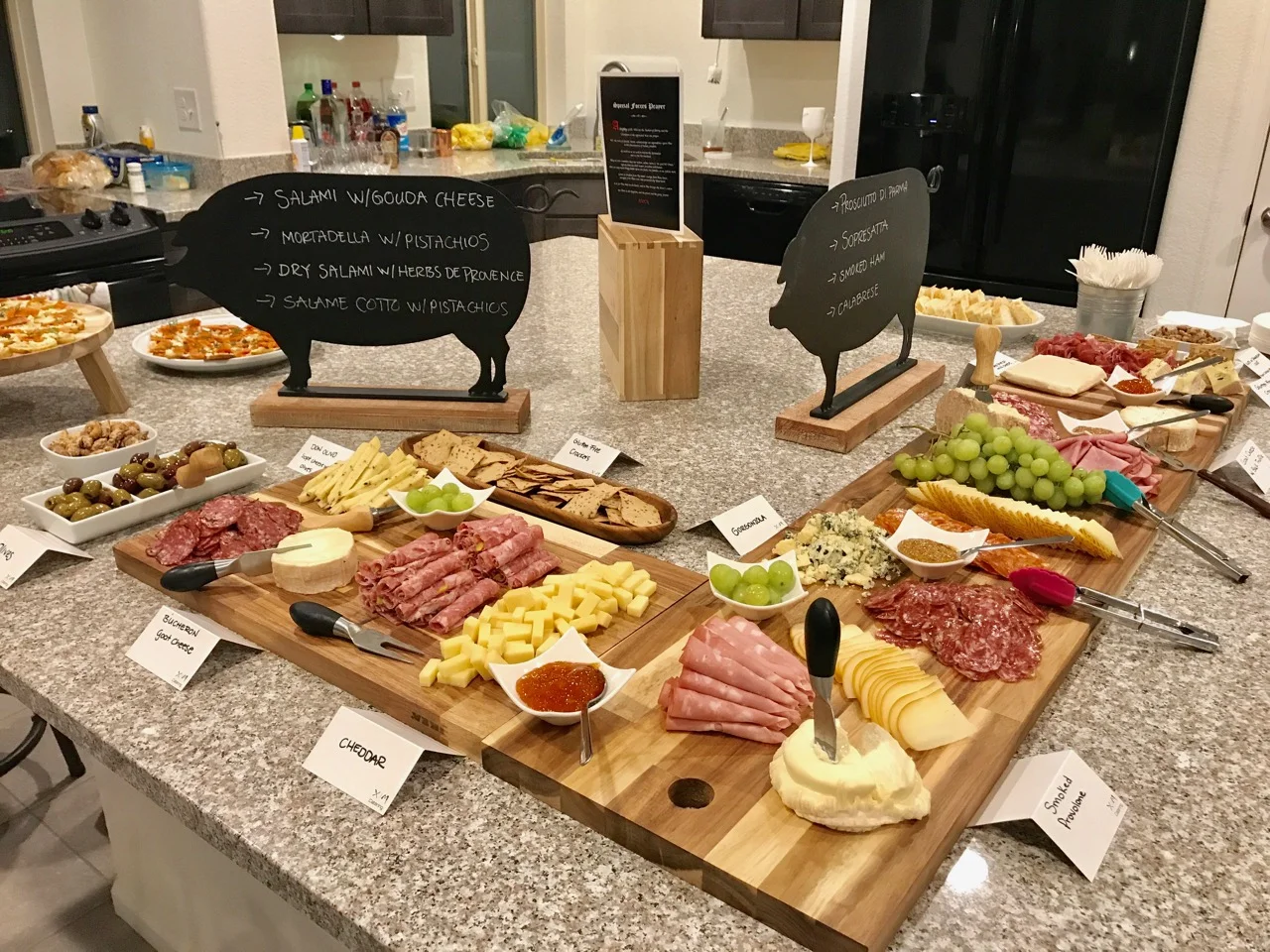 A generous XIM charcuterie and appetizer display